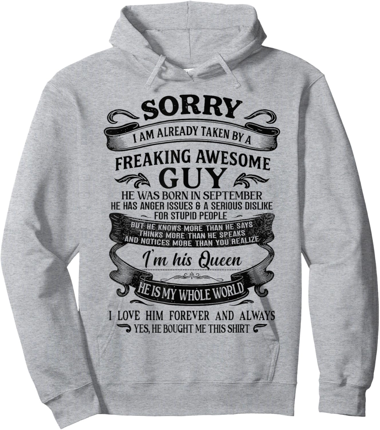 I Am Already Taken by Freaking Awesome Guy Born in September Hoodie - Hoodie | Ash