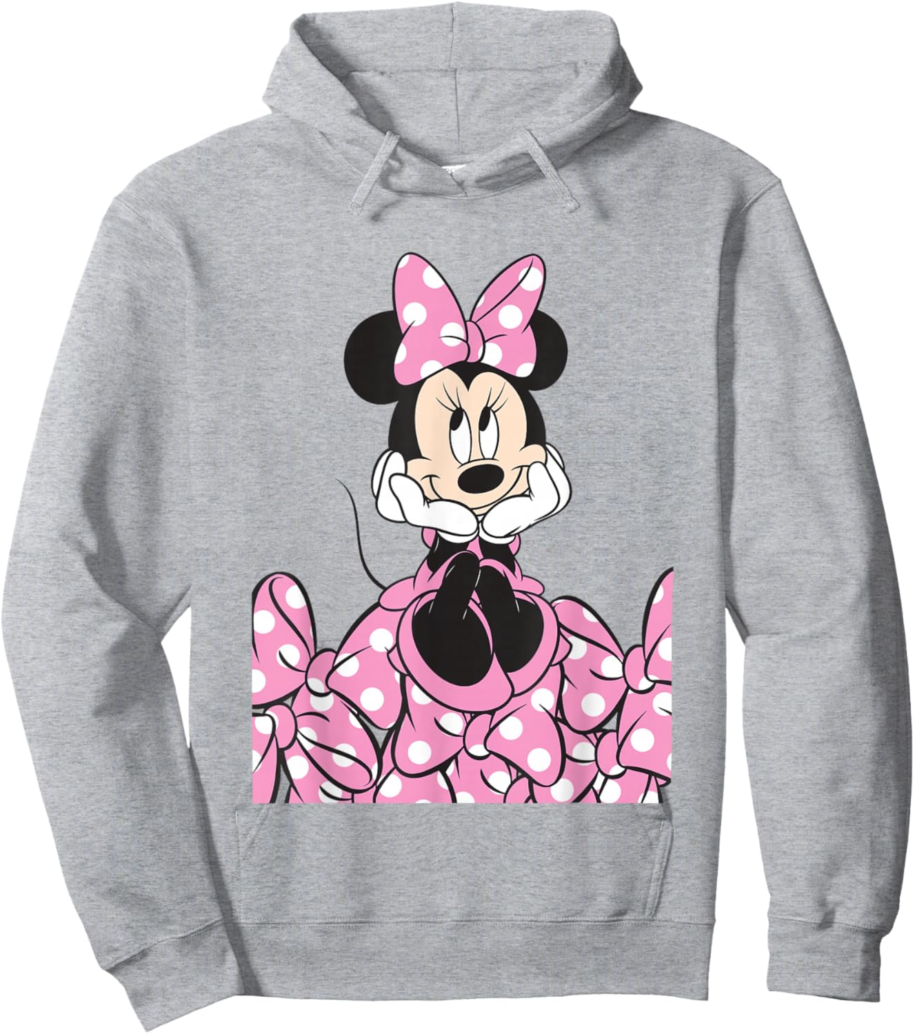 Disney Mickey and Friends Minnie Pink Polka Dot Bow Stack Hoodie - Hoodie | Ash
