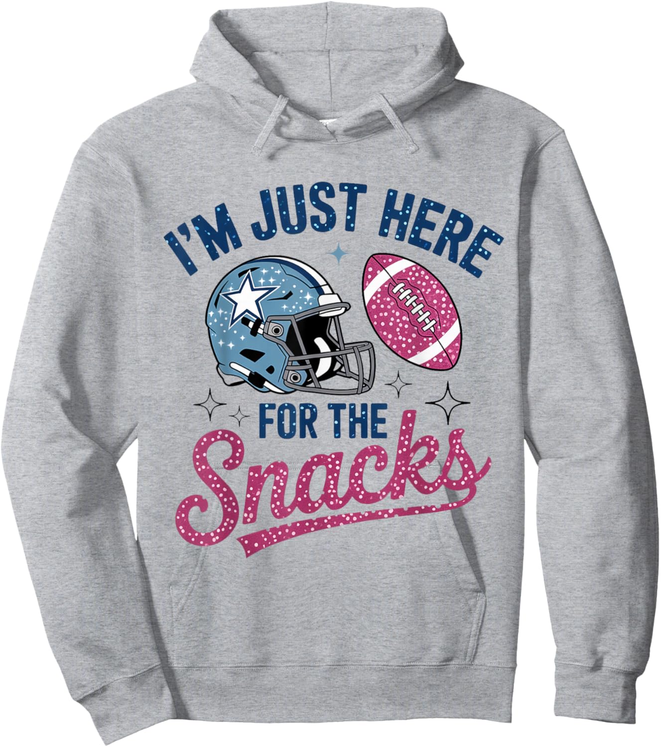 I'm Just Here for The Snacks Funny Football Game Day Hoodie - Hoodie | Ash