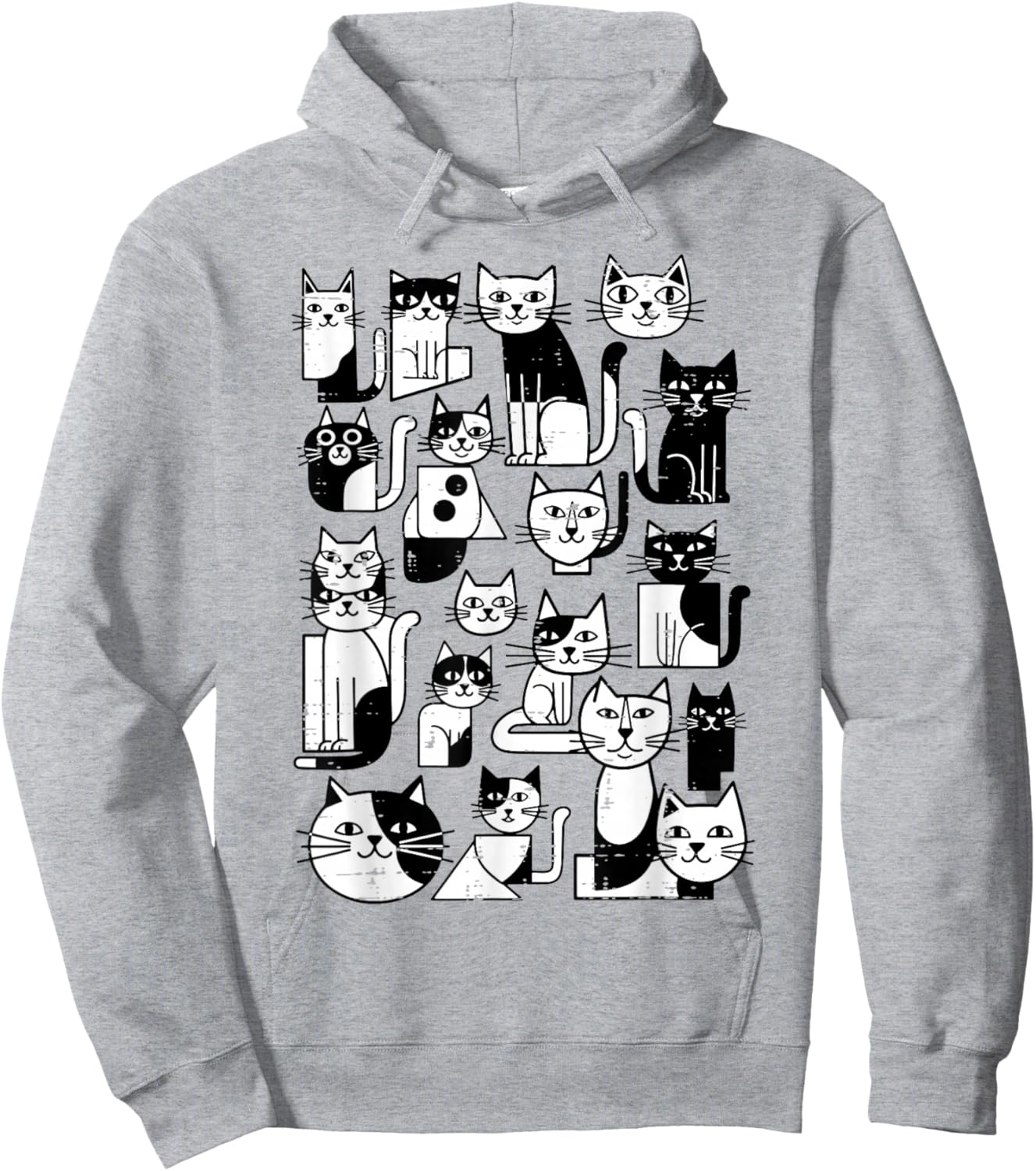 Cubism Cats Kitten Kitty Geometric Art Women Girls Kids Men Hoodie - Hoodie | Ash