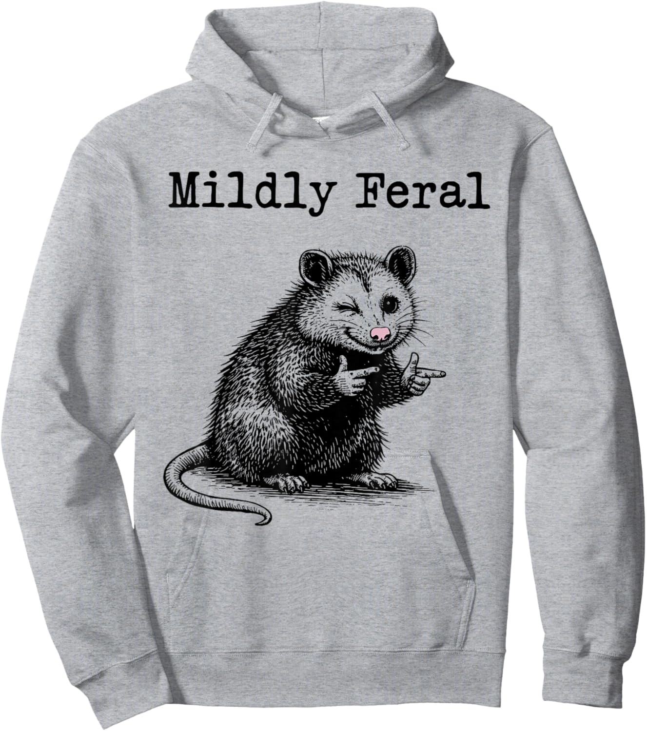 Mildly Feral Opossum Meme Funny Lover Opossum Hoodie - Hoodie | Ash