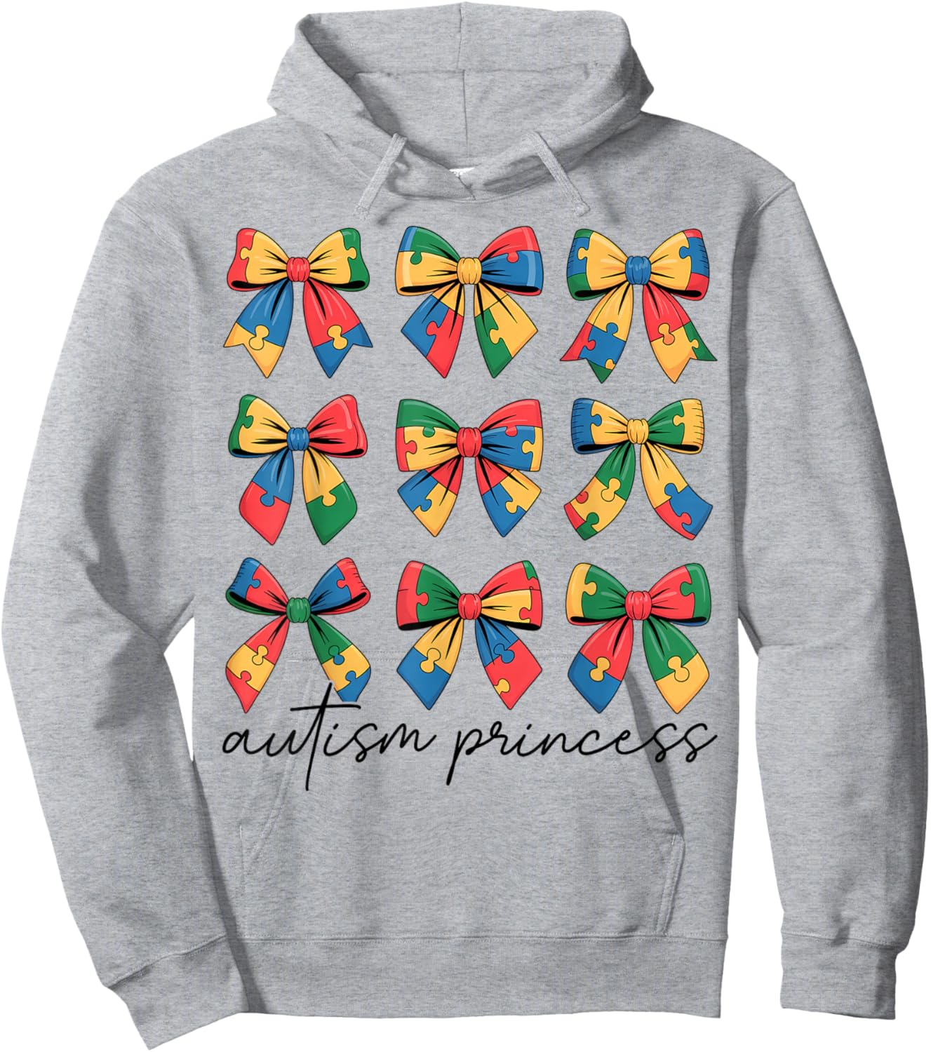 Autism Princess Coquette Bow Daughter Autism Awareness Girls Hoodie - Hoodie | Ash