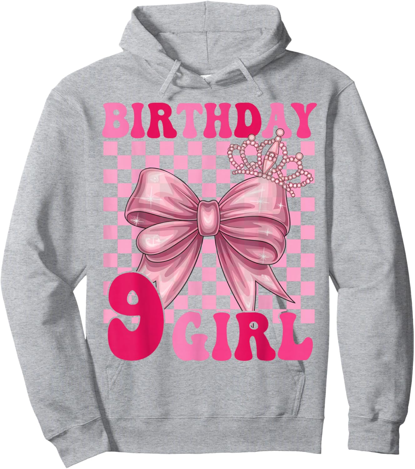 Its My 9th Birthday Girl Coquette Bow 9 Year Old Party Girl Hoodie - Hoodie | Ash