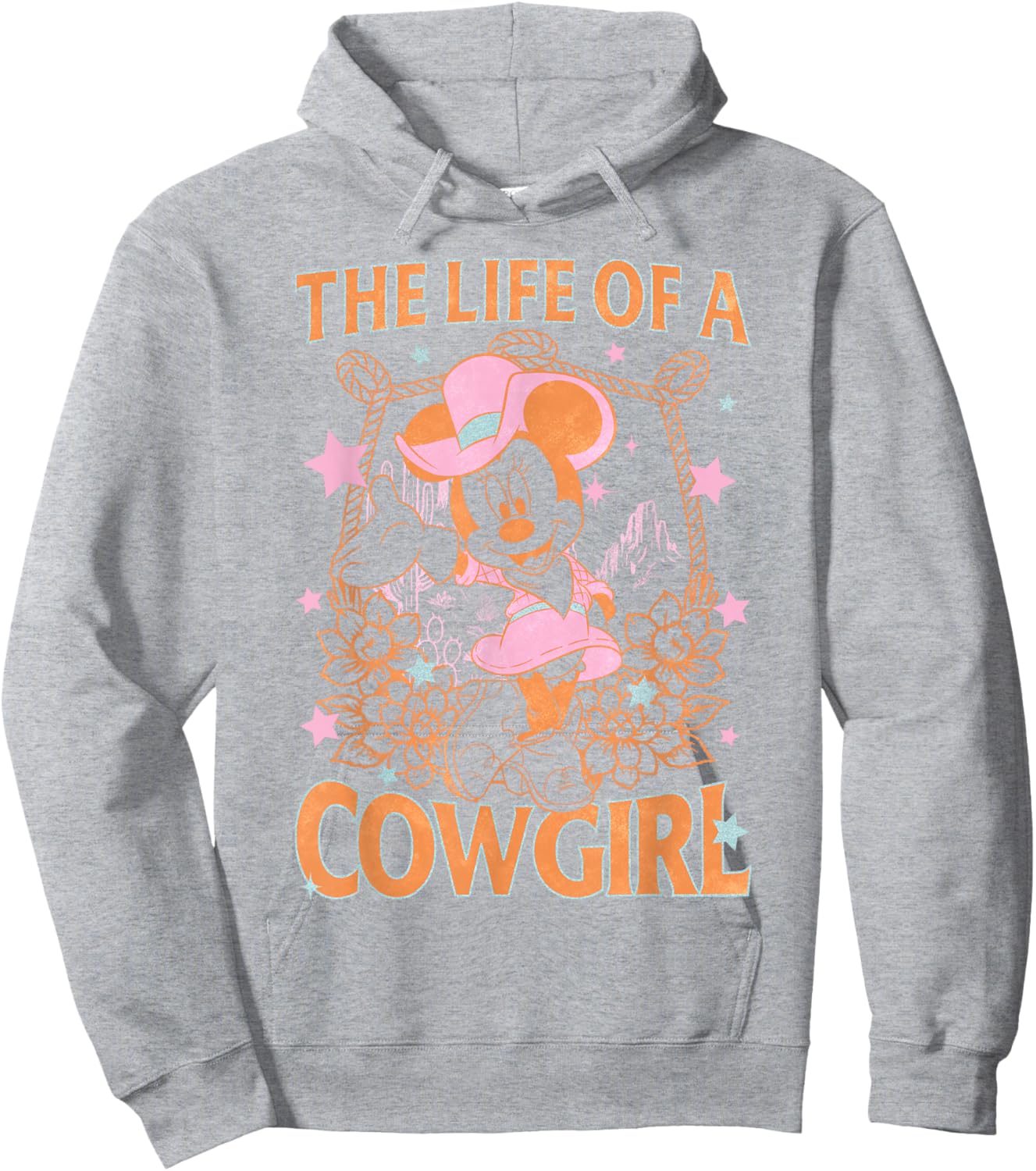 Disney Minnie Mouse The Life of A Cowgirl Lace Portrait Hoodie - Hoodie | Ash
