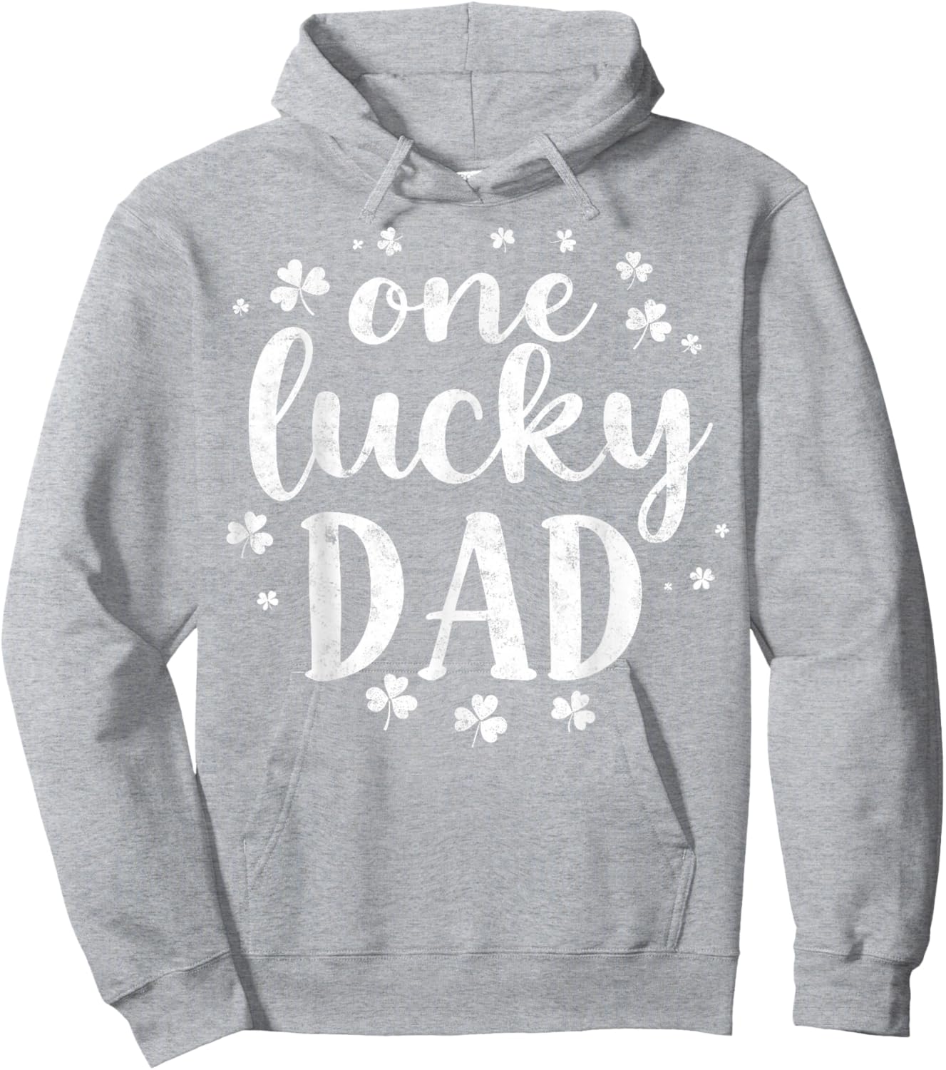 Saint Paddy's Patrick’s Day One Lucky Dad Father Shamrock Hoodie - Hoodie | Ash