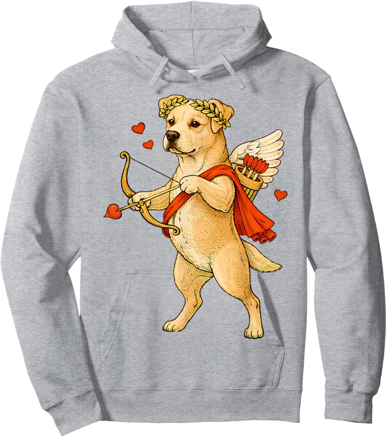 Valentine's Yellow Labrador Retriever Cupid for Dog Lover Hoodie - Hoodie | Ash