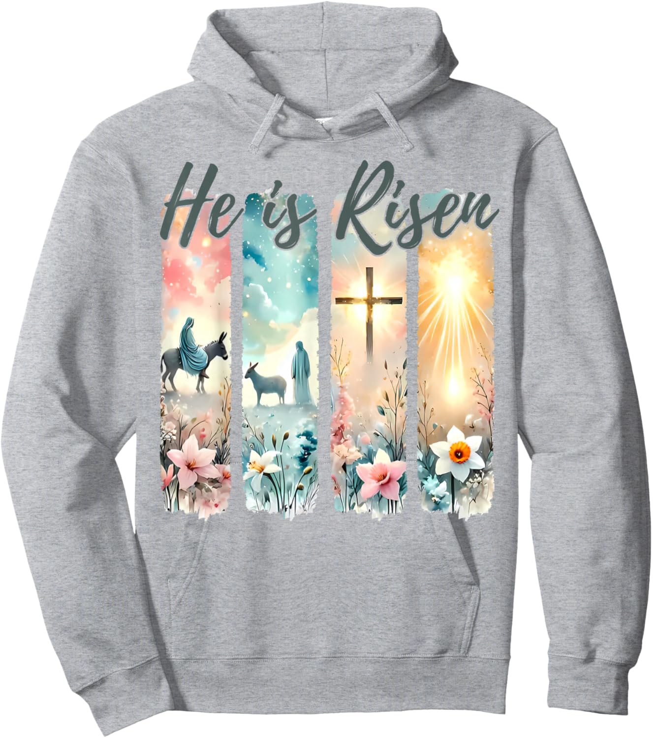 Faith Hope Love Christian Jesus Cross Resurrection Sunday. Hoodie - Hoodie | Ash