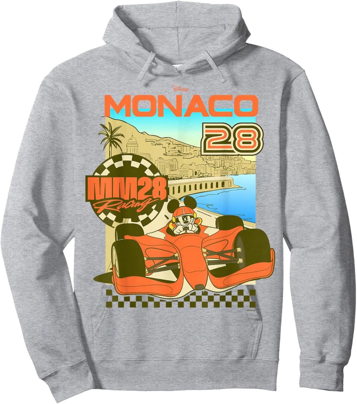 Disney Mickey and Friends Monaco 28 Racing Poster Hoodie - Hoodie | Ash