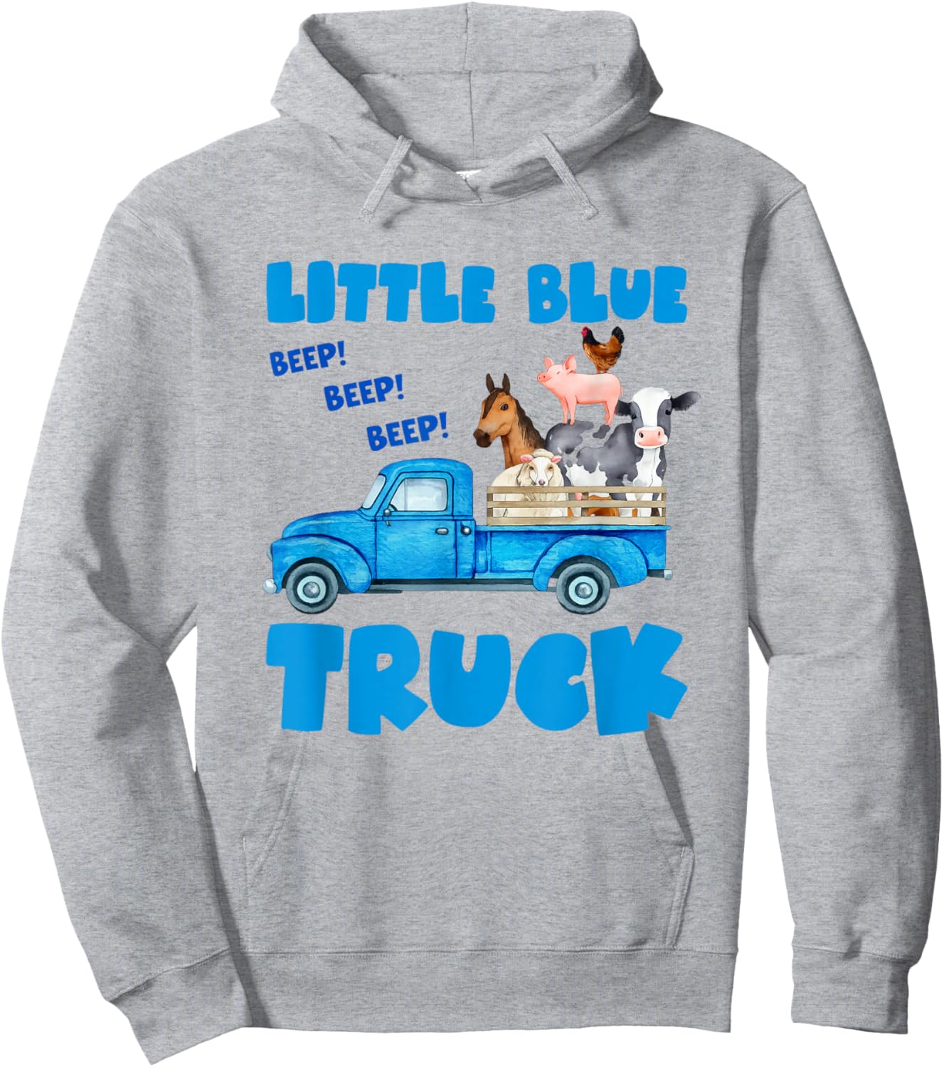 Little Blue Truck Shirt Toddler Animals Little Blue Truck Hoodie - Hoodie | Ash