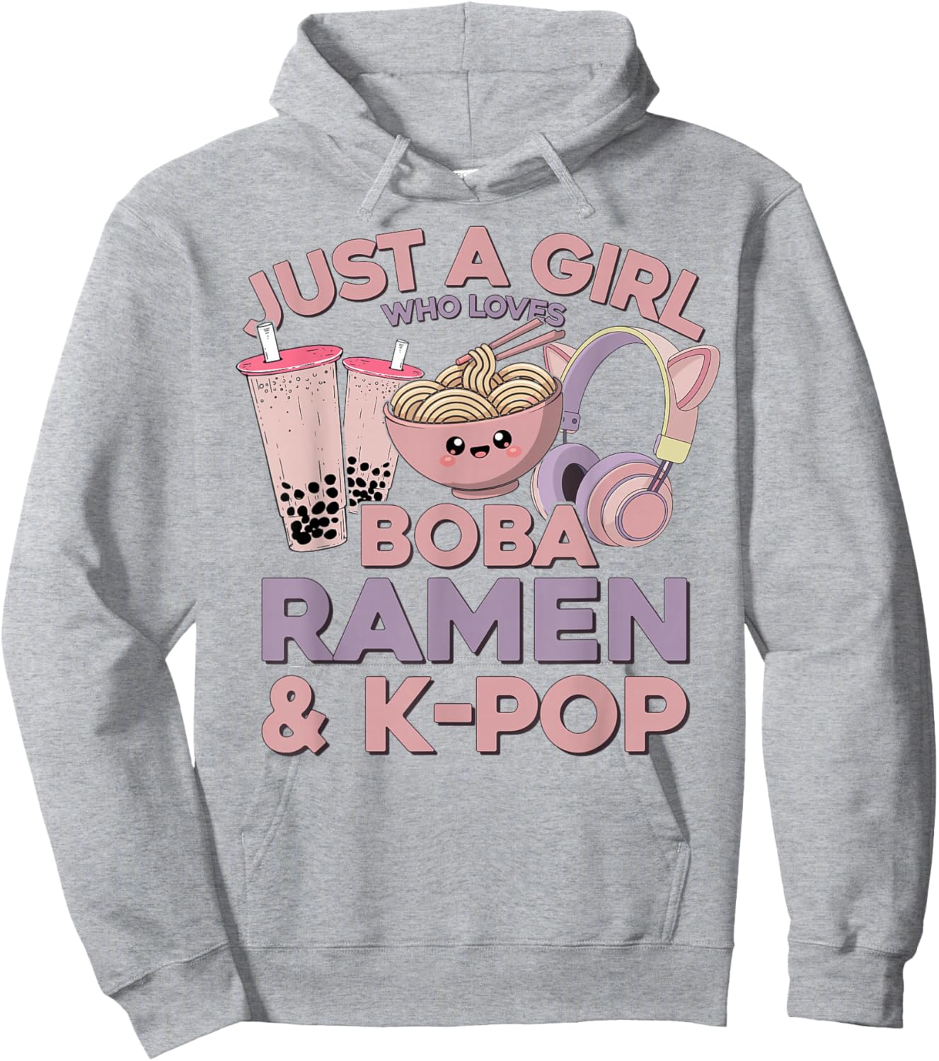 Ramen Kpop Just A Girl Who Loves Boba Ramen & K Pop Girl Hoodie - Hoodie | Ash