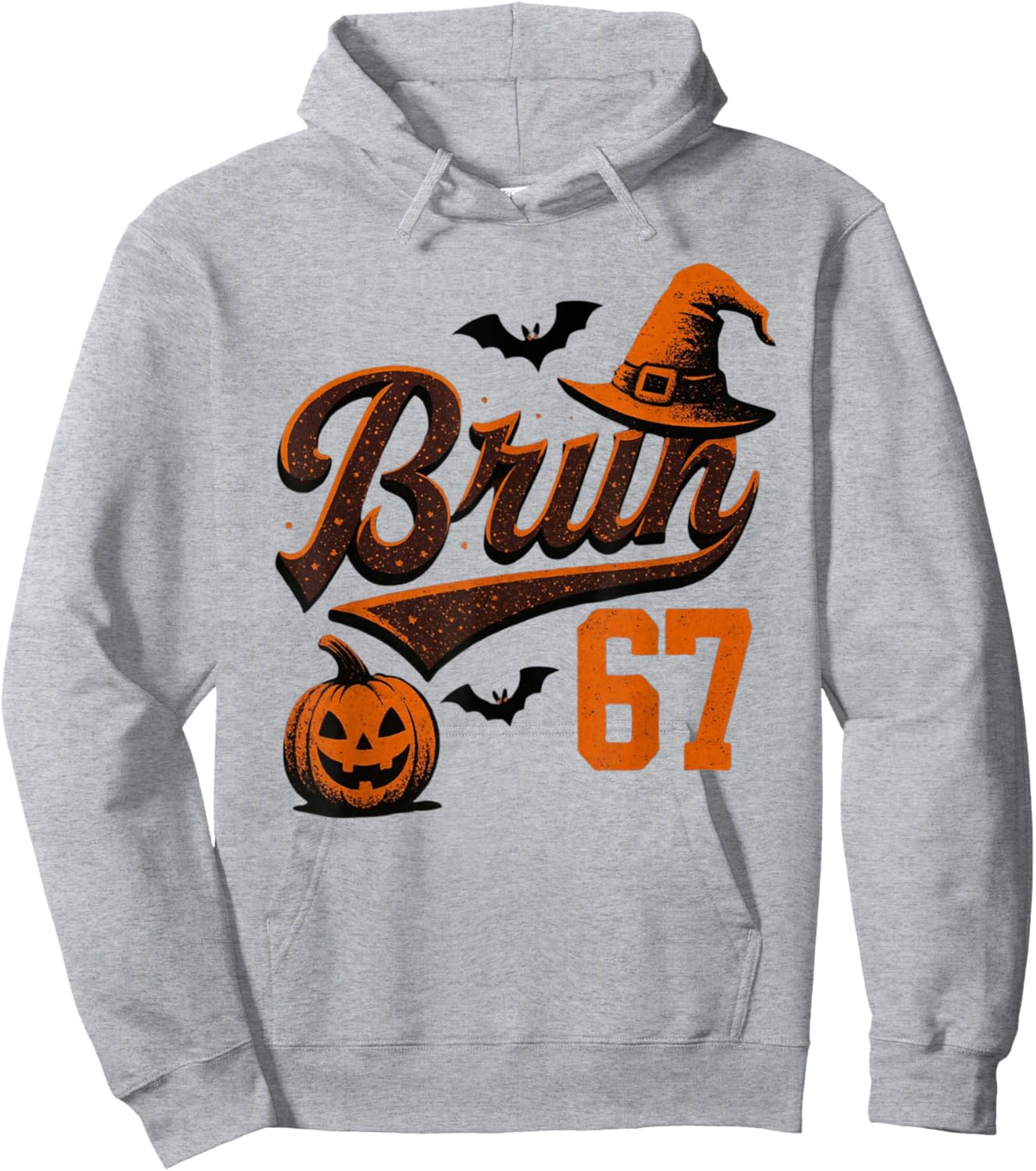 Bruh Six Seven Halloween 6-7 Funny Ghost Slang Fall Rizz Hoodie - Hoodie | Ash