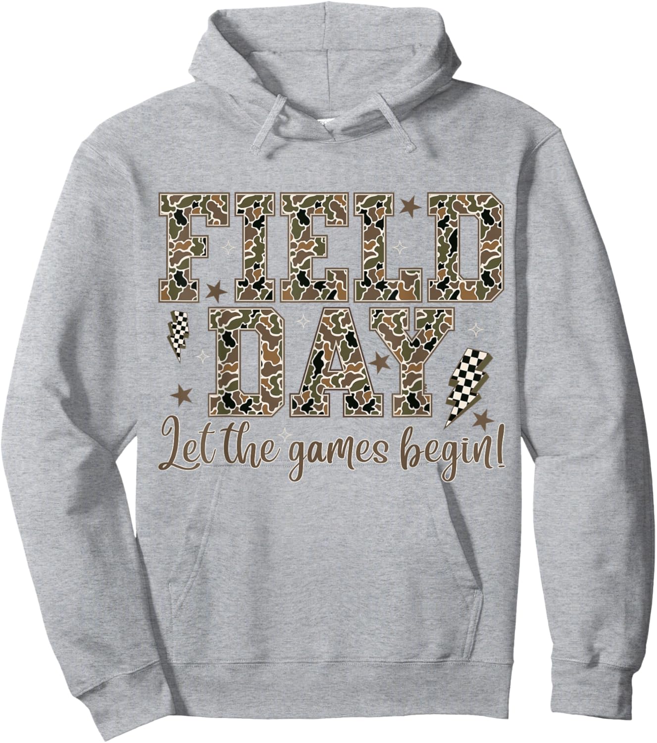 Field Day Let The Games Begin Funny Field Day Camouflage Hoodie - Hoodie | Ash