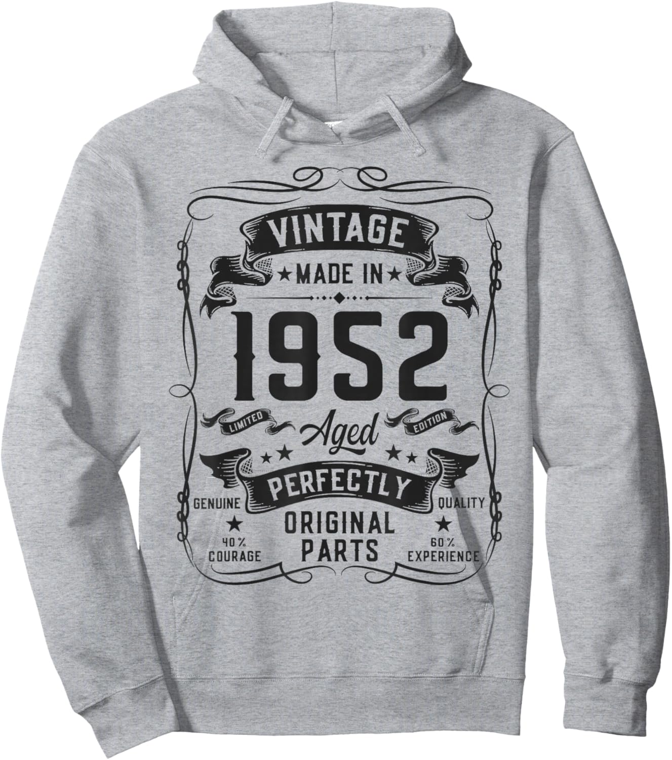 Vintage 1952 74yr 74th Birthday Gifts 74 Years Old Hoodie - Hoodie | Ash