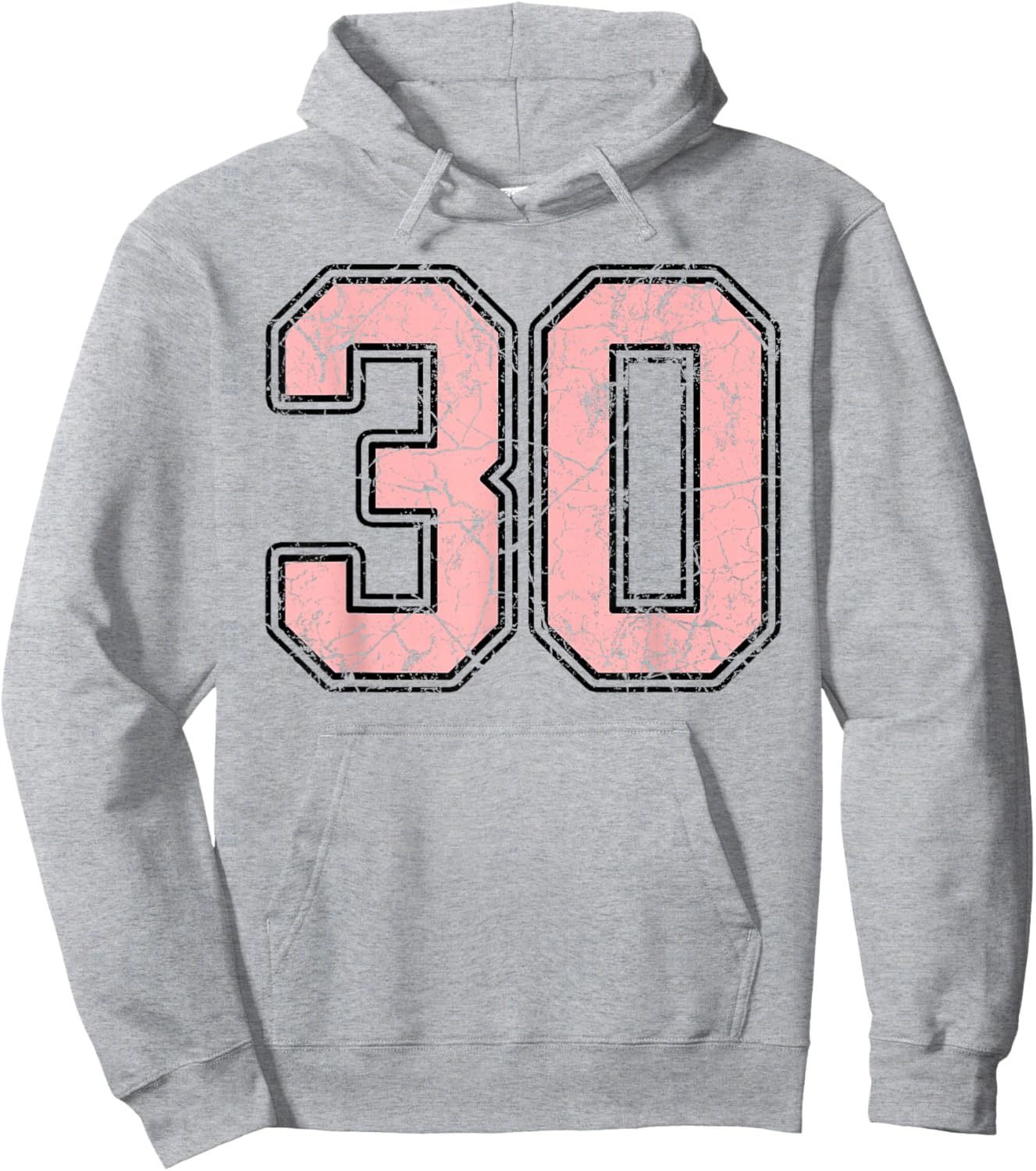 Pink and Black Number 30 Jersey Player Uniform #30 Fan Hoodie - Hoodie | Ash