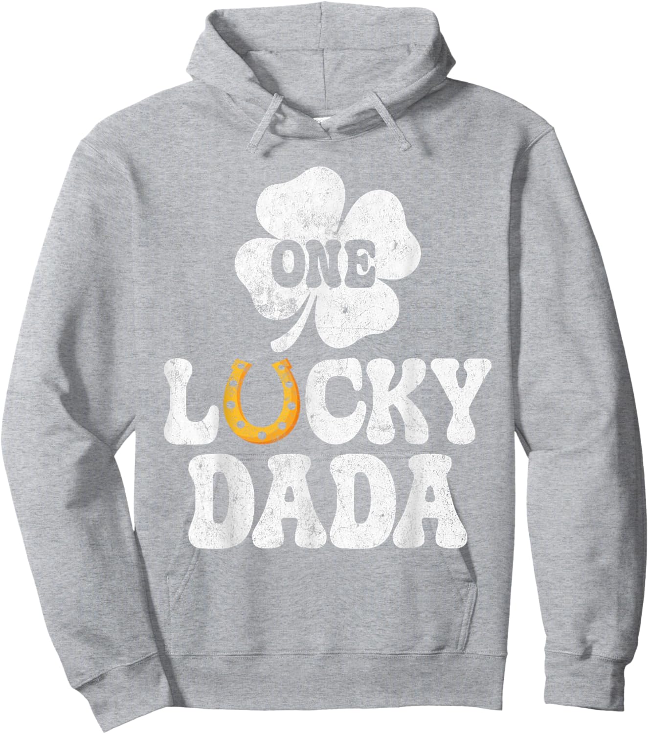 Matching Family Funny One Lucky Dada St. Patrick’s Day Hoodie - Hoodie | Ash