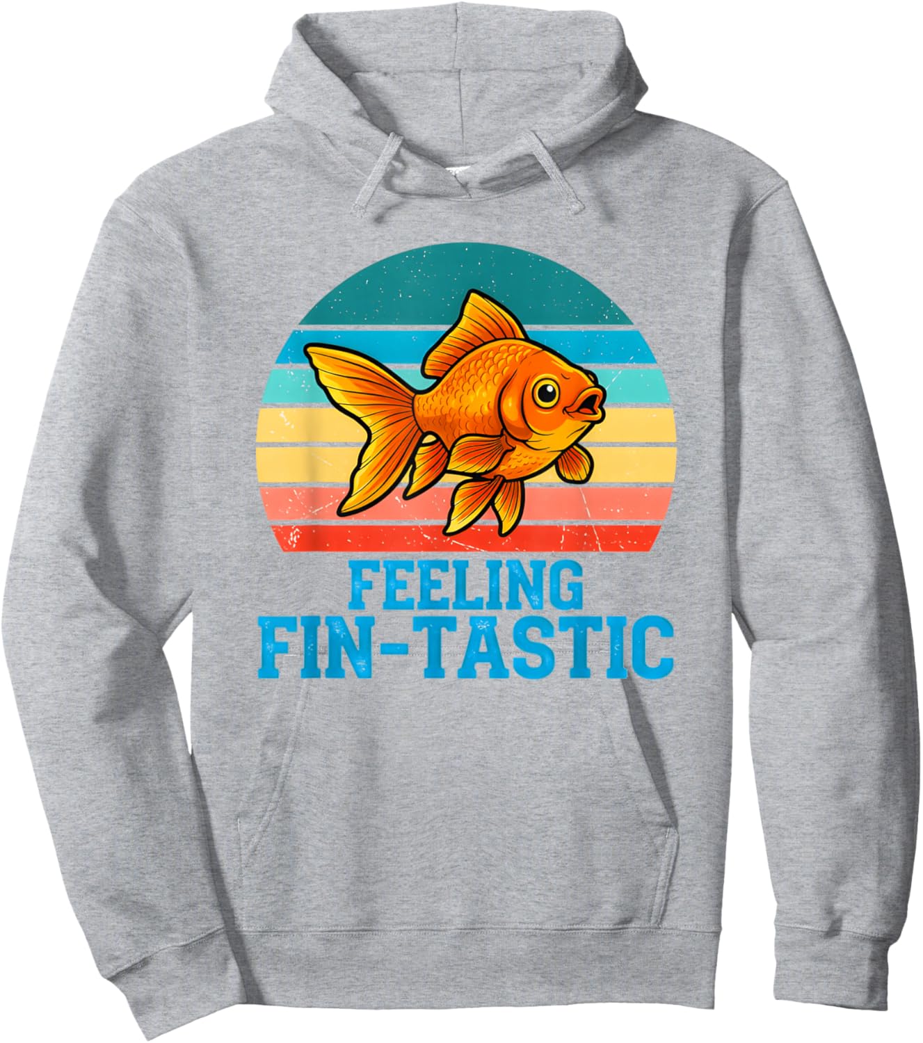 Funny Fish Feeling Fin -Tastic Meme Quote Sunset Hoodie - Hoodie | Ash