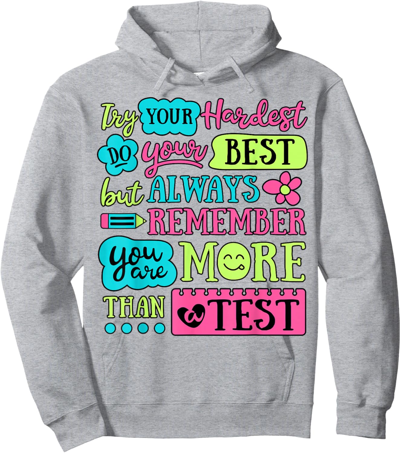 You are More Than A Test Teacher Student Testing Day Groovy Hoodie - Hoodie | Ash