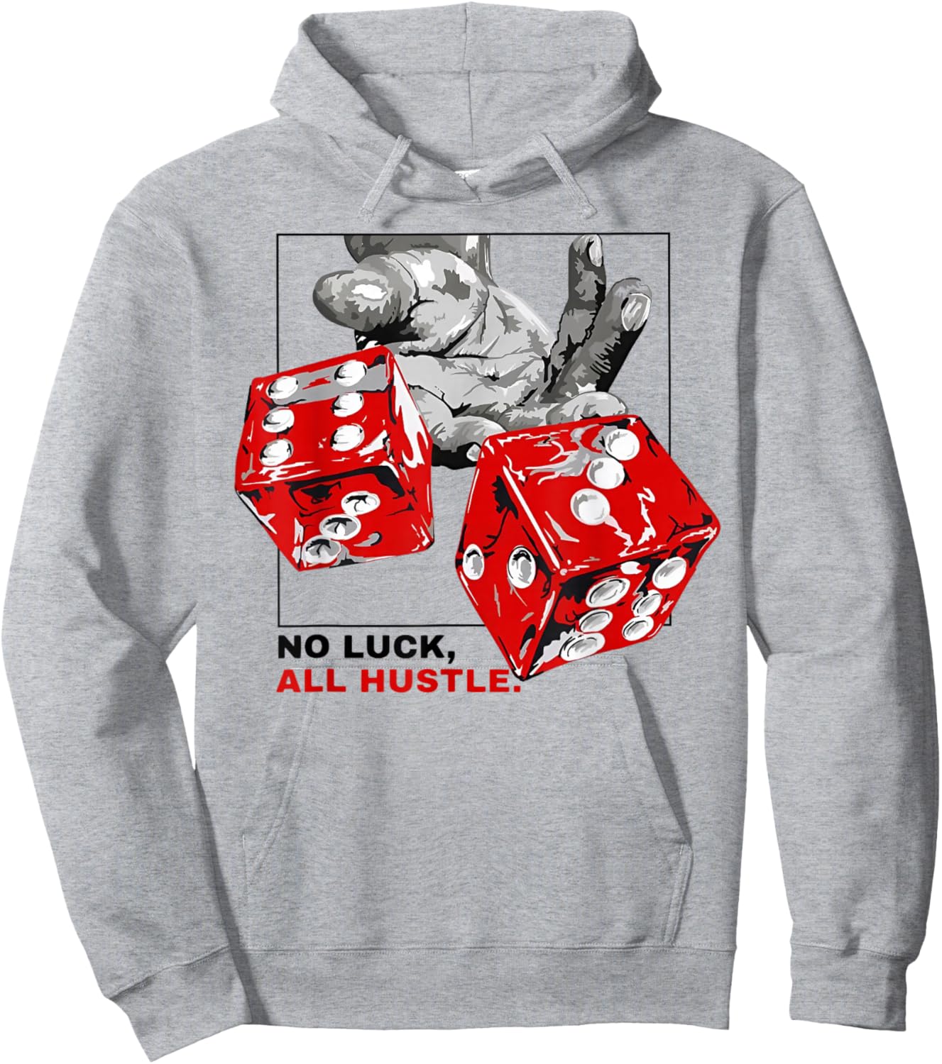 No Luck All Hustle Hoodie - Hoodie | Ash