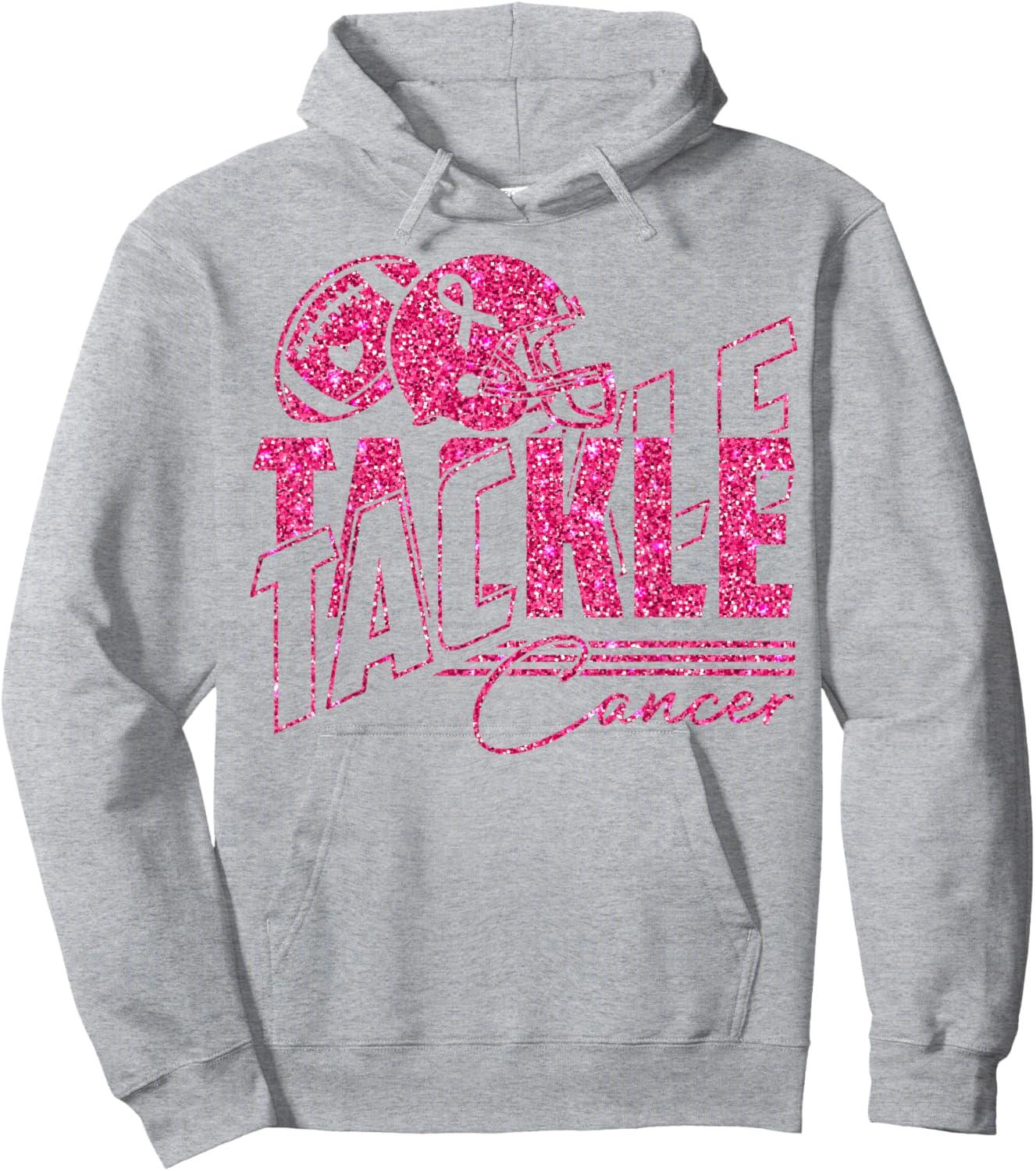 Tackle Cancer American Football Breast Cancer Awareness Hoodie - Hoodie | Ash