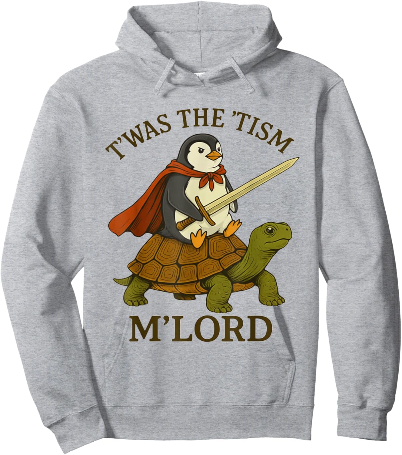 Penguin TWAS The Tism M Lord Funny Autism Meme Graphic Hoodie - Hoodie | Ash
