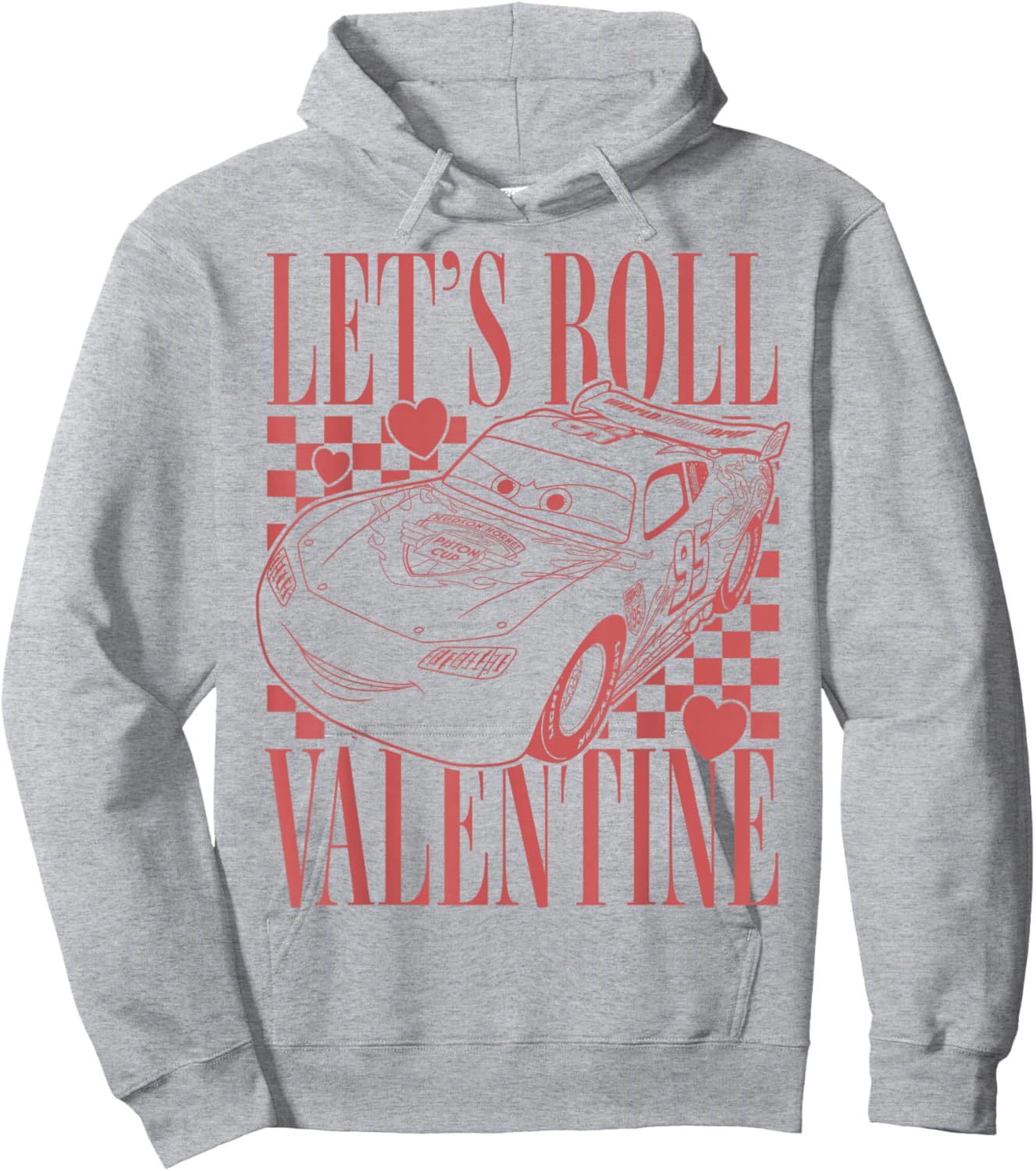 Disney Pixar Cars Valentines Day Lets Roll Valentine McQueen Hoodie - Hoodie | Ash