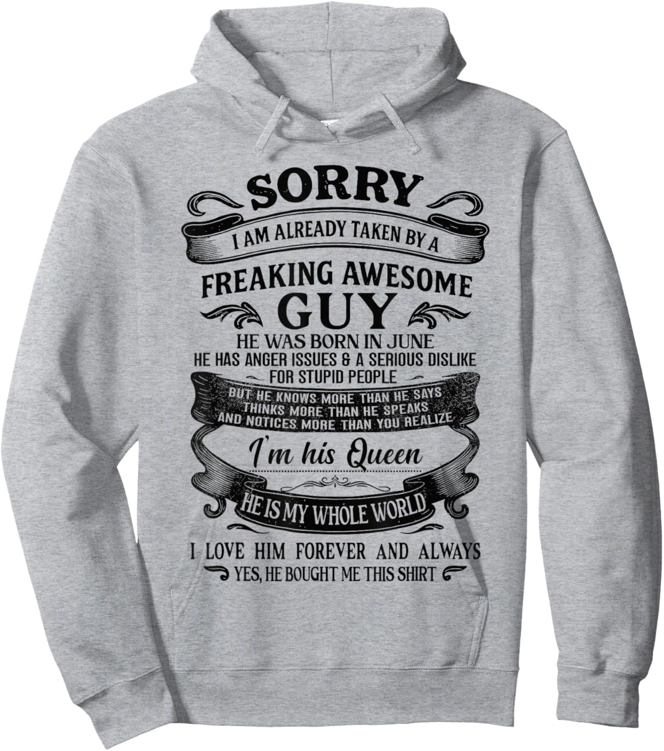 I Am Already Taken by Freaking Awesome Guy Born in June Hoodie - Hoodie | Ash