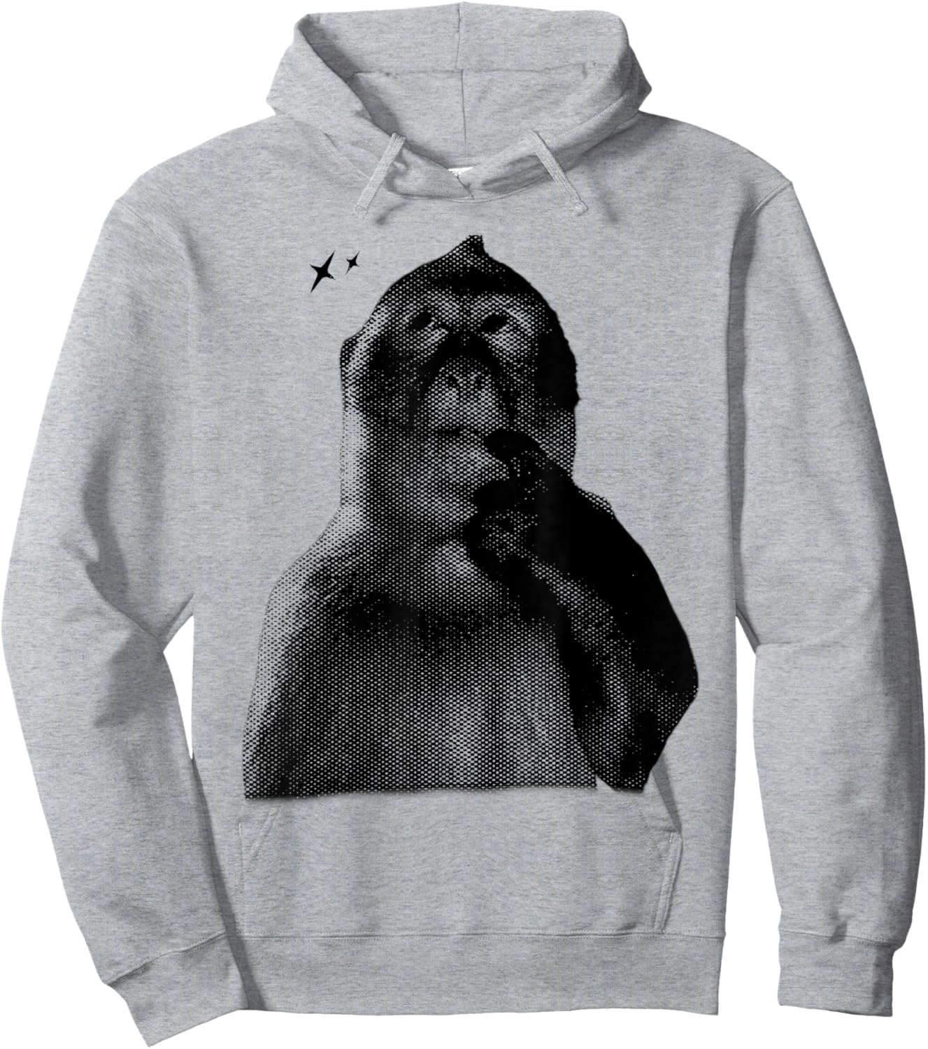 Funny Thinking Monkey Meme 2YK Graphic Hoodie - Hoodie | Ash