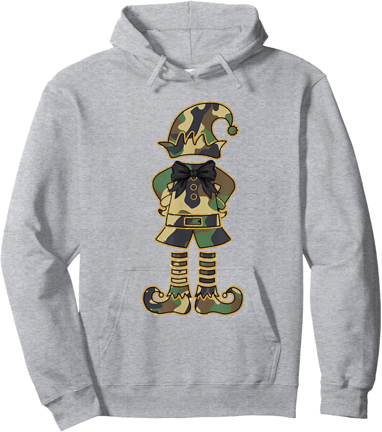 Christmas Camouflage Elf Boys Kids Xmas Family Matching Gift Hoodie - Hoodie | Ash