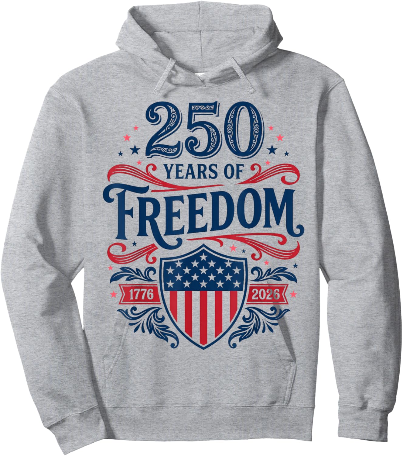 Retro 250 Years American 1776 2026 250th USA Years Men Women Hoodie - Hoodie | Ash