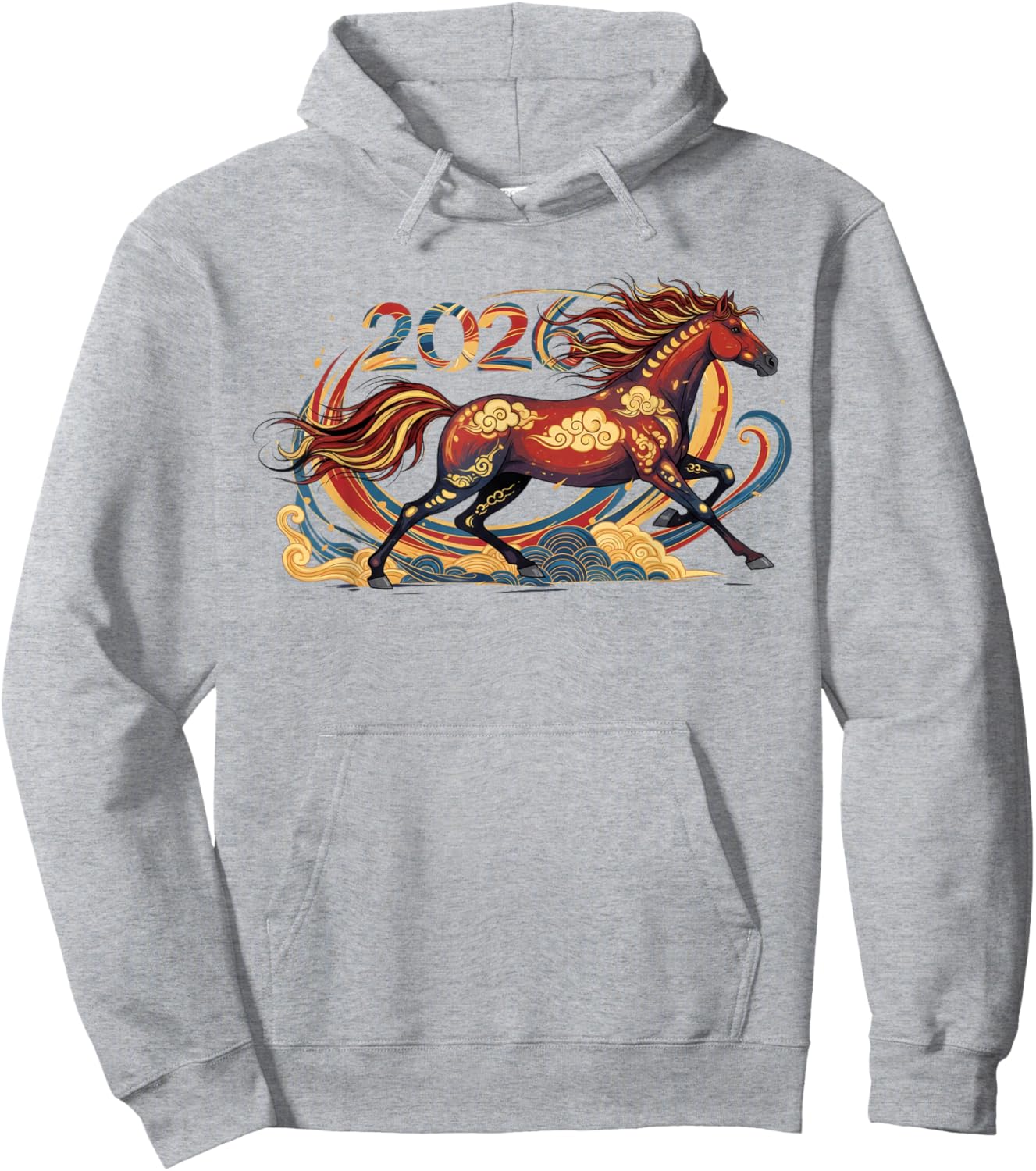 Celebrate 2026 Year of The Horse Lunar New Year Hoodie - Hoodie | Ash