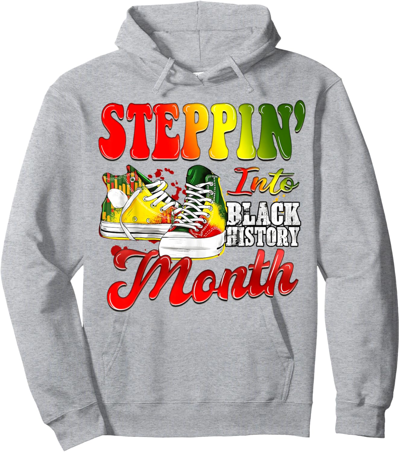 Stepping Into Black History Month Sneakers Black Men Women Hoodie - Hoodie | Ash