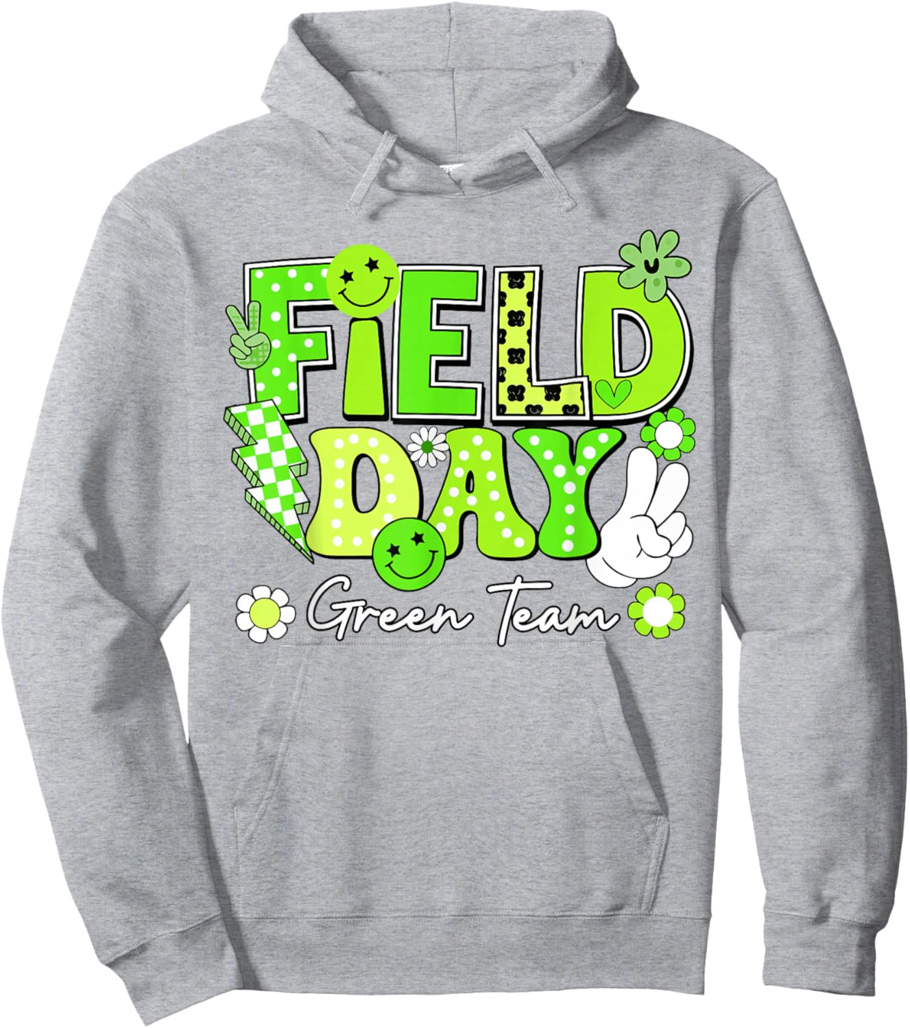 Field Day Green Team Funny for Teacher Kids Field Day Games Hoodie - Hoodie | Ash
