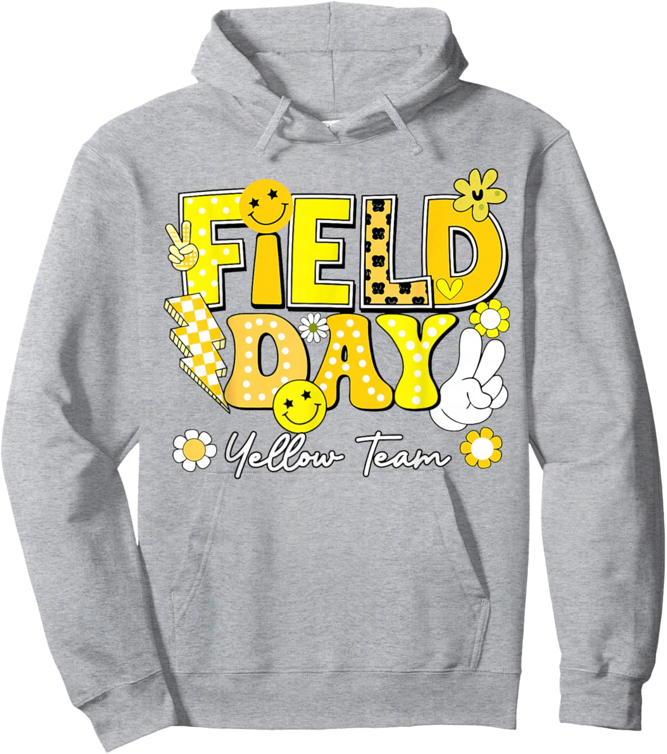 Field Day Yellow Team Funny for Teacher Kids Field Day Games Hoodie - Hoodie | Ash