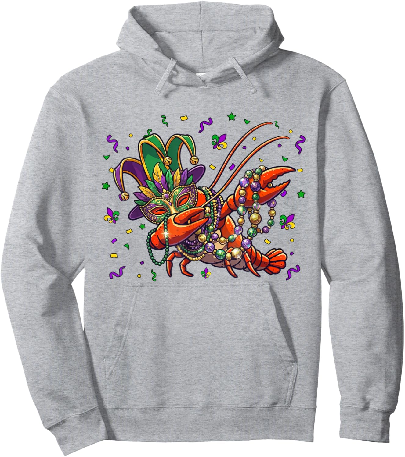 Crawfish Mardi Gras Dabbing Crawfish Men Woman Girl Boy Kid Hoodie - Hoodie | Ash