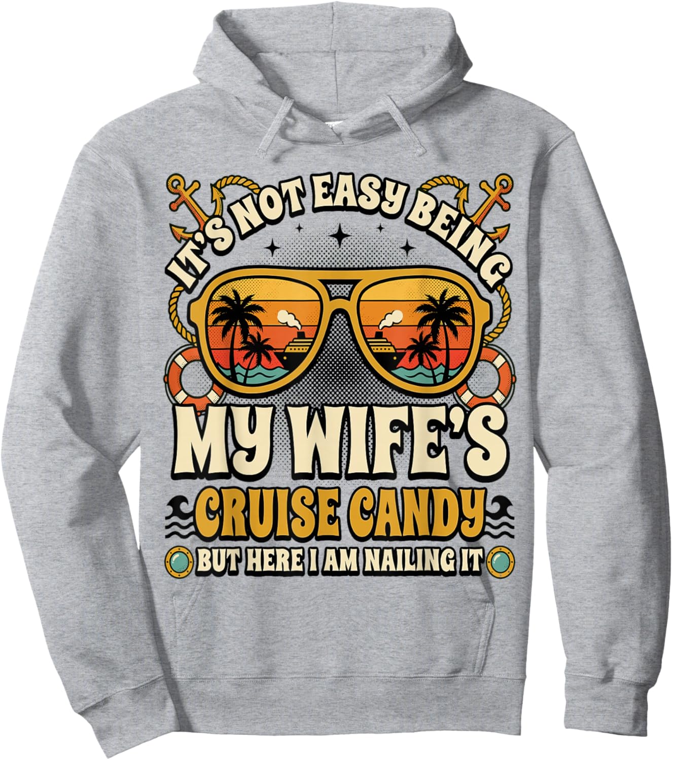 Matching Cruise Couples Candy Husband and Wife Hoodie - Hoodie | Ash