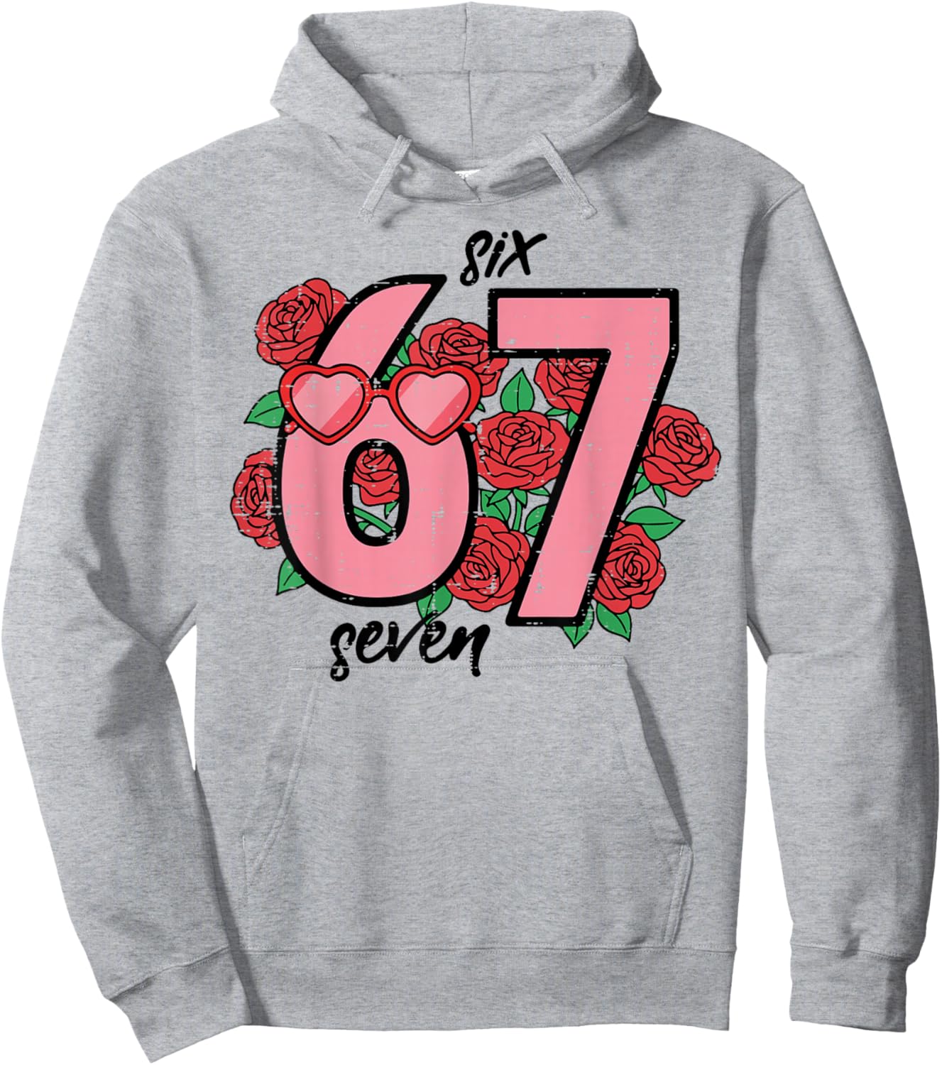 Six Seven 6 7 Valentines Day 67 Meme Kids Boys Youth Women Hoodie - Hoodie | Ash