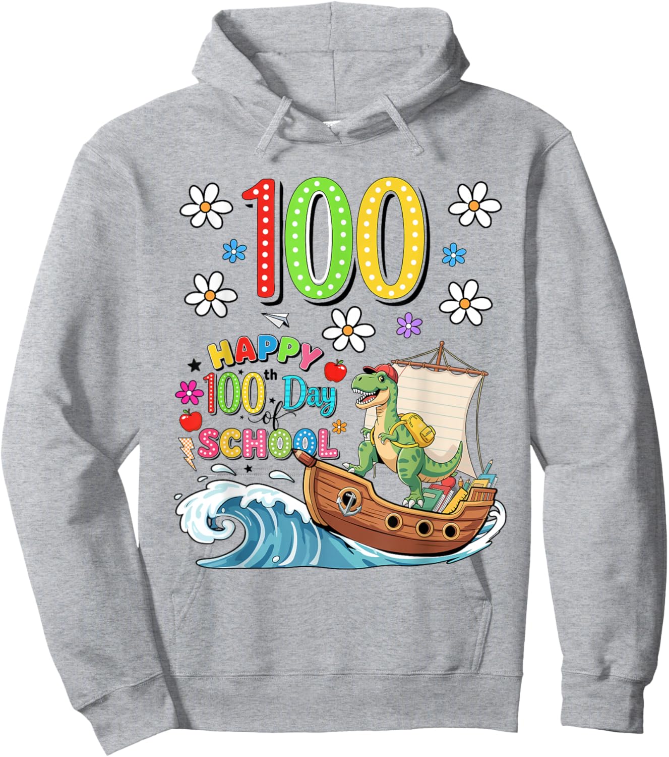 Happy 100th Day of School Design for Kids – 100 Days Smarter Hoodie - Hoodie | Ash