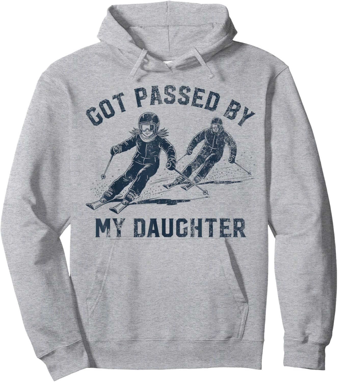 Got Passed by My Daughter Funny Skiing Family Hoodie - Hoodie | Ash