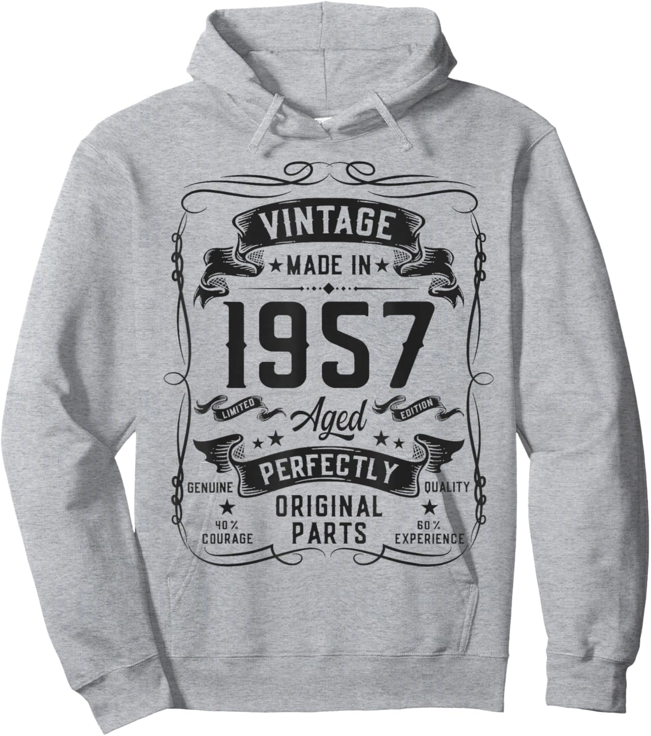 Vintage 1957 69yr 69th Birthday Gifts 69 Years Old Hoodie - Hoodie | Ash