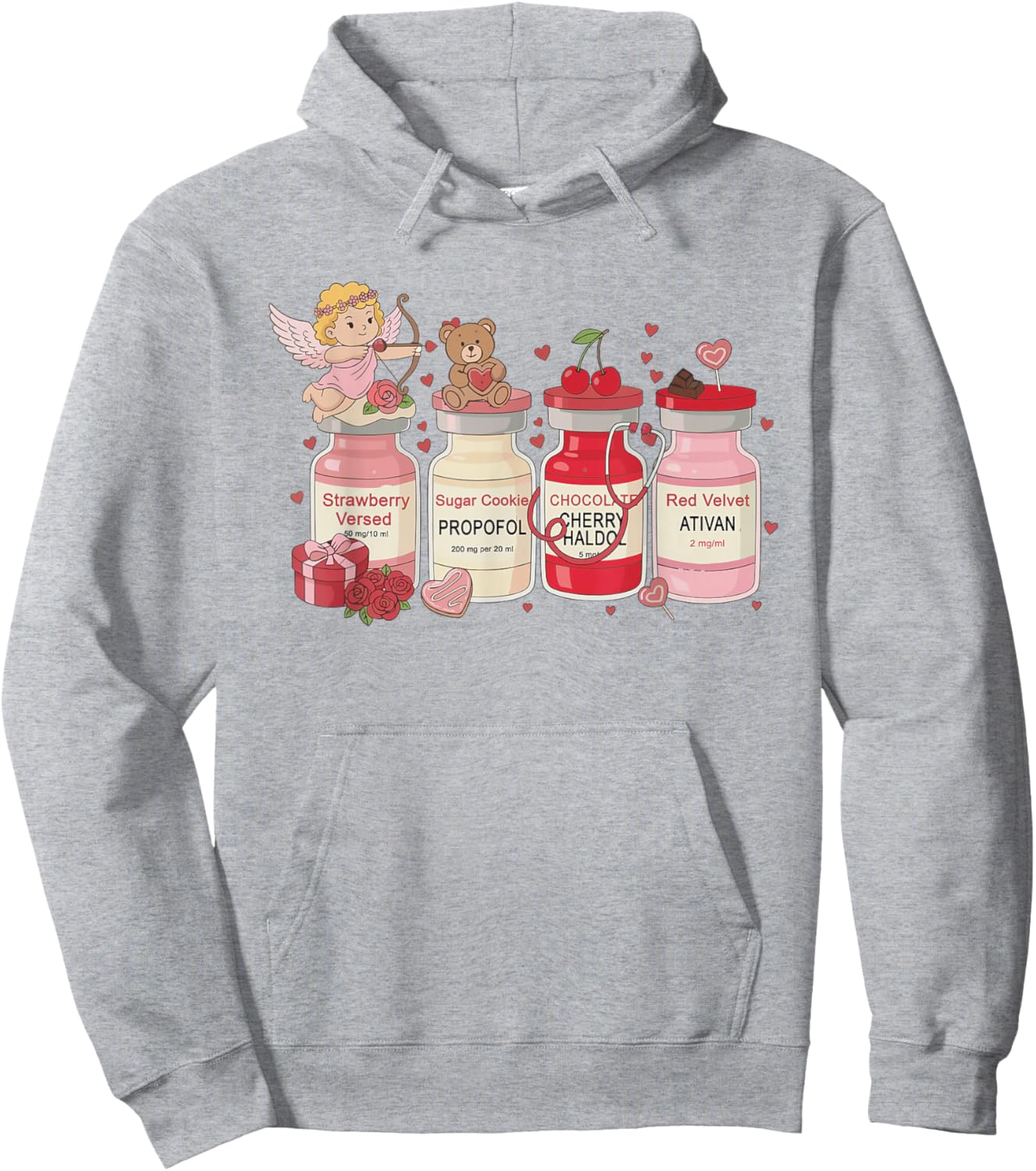 Cupid's Favorite Nurse Valentine Nursing Healthcare Worker Hoodie - Hoodie | Ash