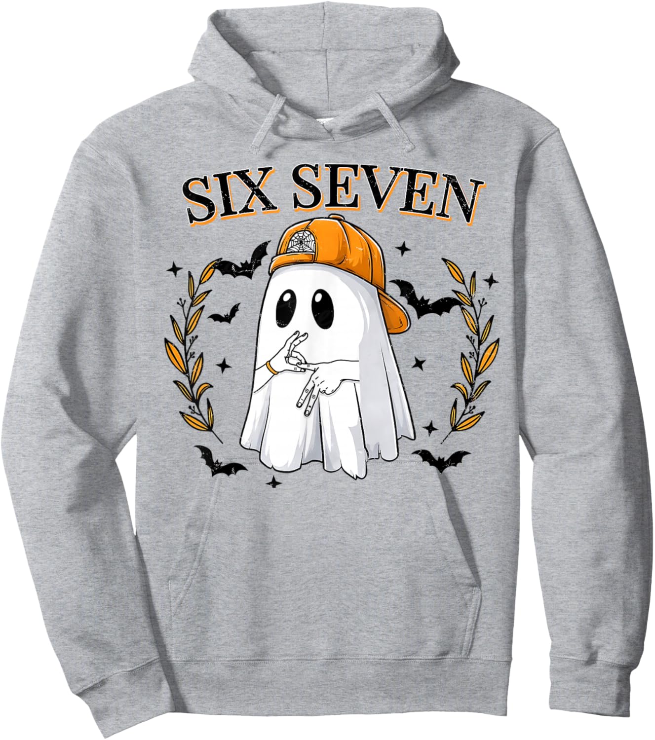 Cool Six Seven 6 7 Ghost Halloween Meme Slang Gen Z Alpha Hoodie - Hoodie | Ash