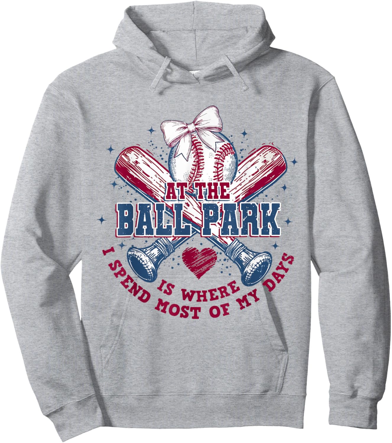 at The Ballpark is Where I Spend Most of My Days Baseball Hoodie - Hoodie | Ash