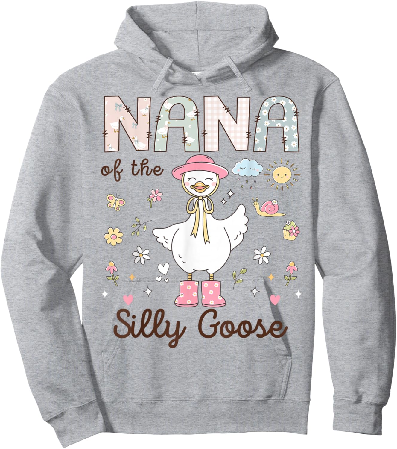 Nana of The Silly Goose First Birthday Girl Family Hoodie - Hoodie | Ash