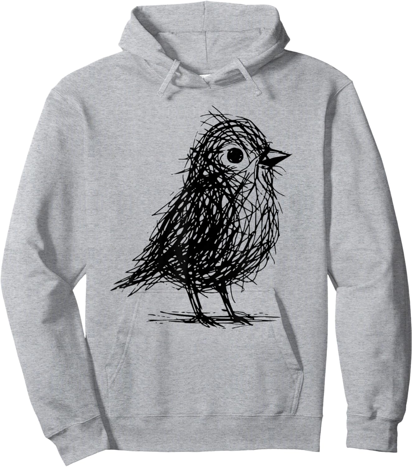 Minimal Line Art Minimalist Abstract Sketch Scribble Bird Hoodie - Hoodie | Ash