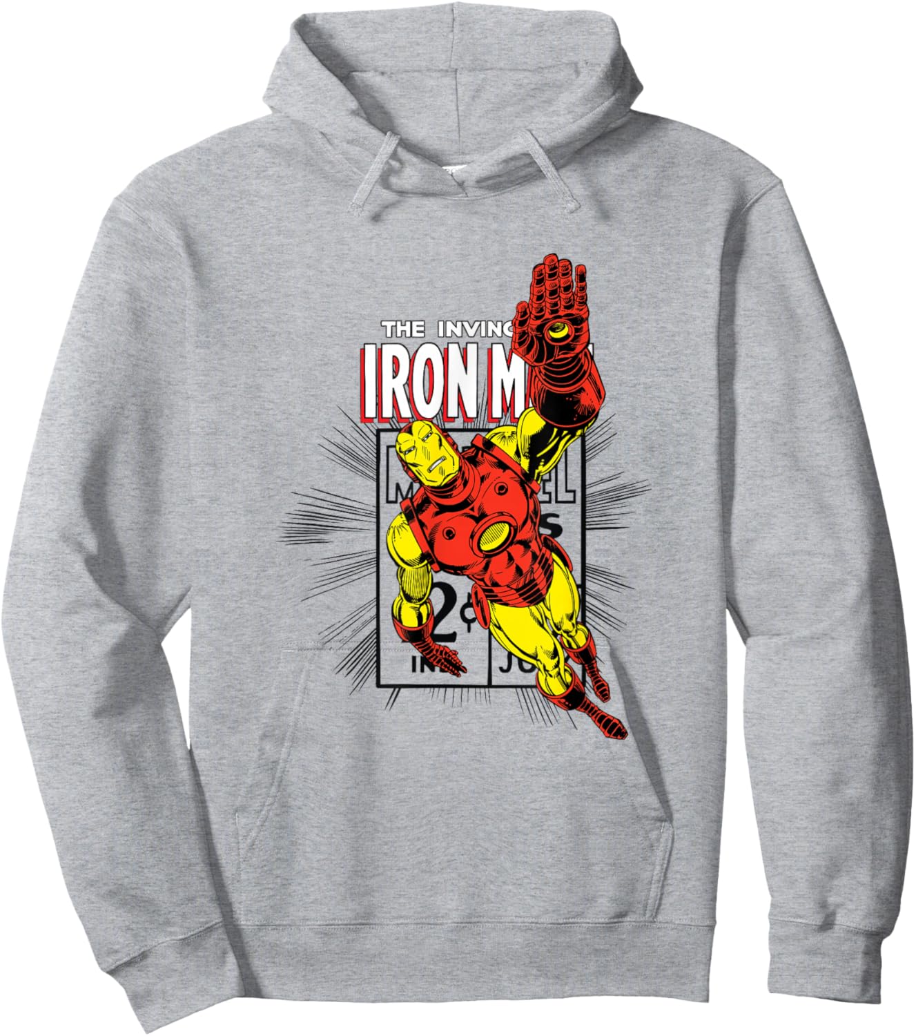 Marvel Comics Iron Man Retro Flying Pose Classic Armor Hoodie - Hoodie | Ash
