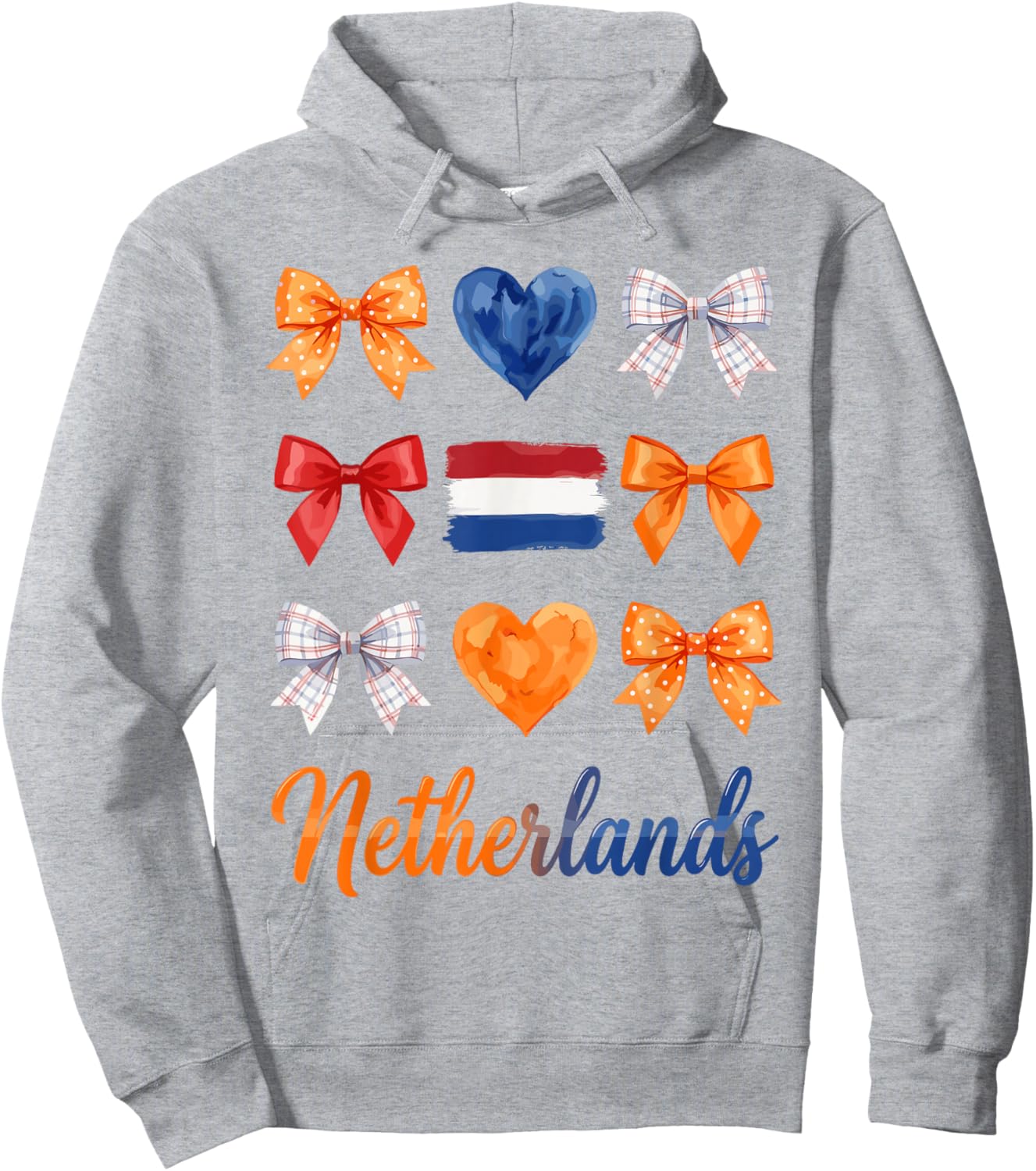Coquette Bow Dutch Flag Netherlands Holland Cute Girls Hoodie - Hoodie | Ash