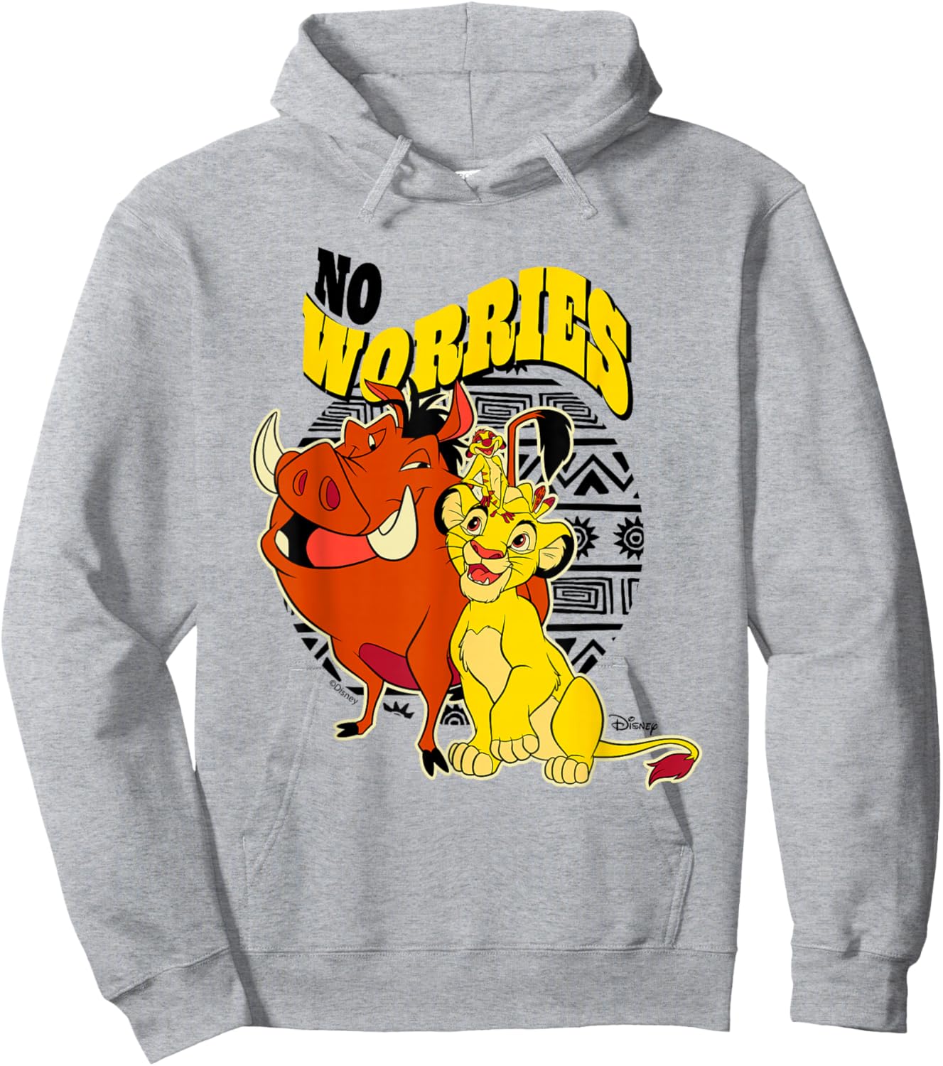 Disney The Lion King Simba Timon Pumbaa Worries Cute Hoodie - Hoodie | Ash