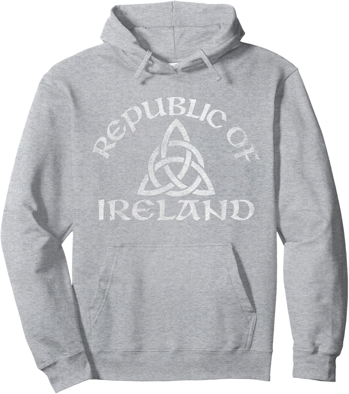 Republic of Ireland Triquetra Knot Distressed Hoodie - Hoodie | Ash