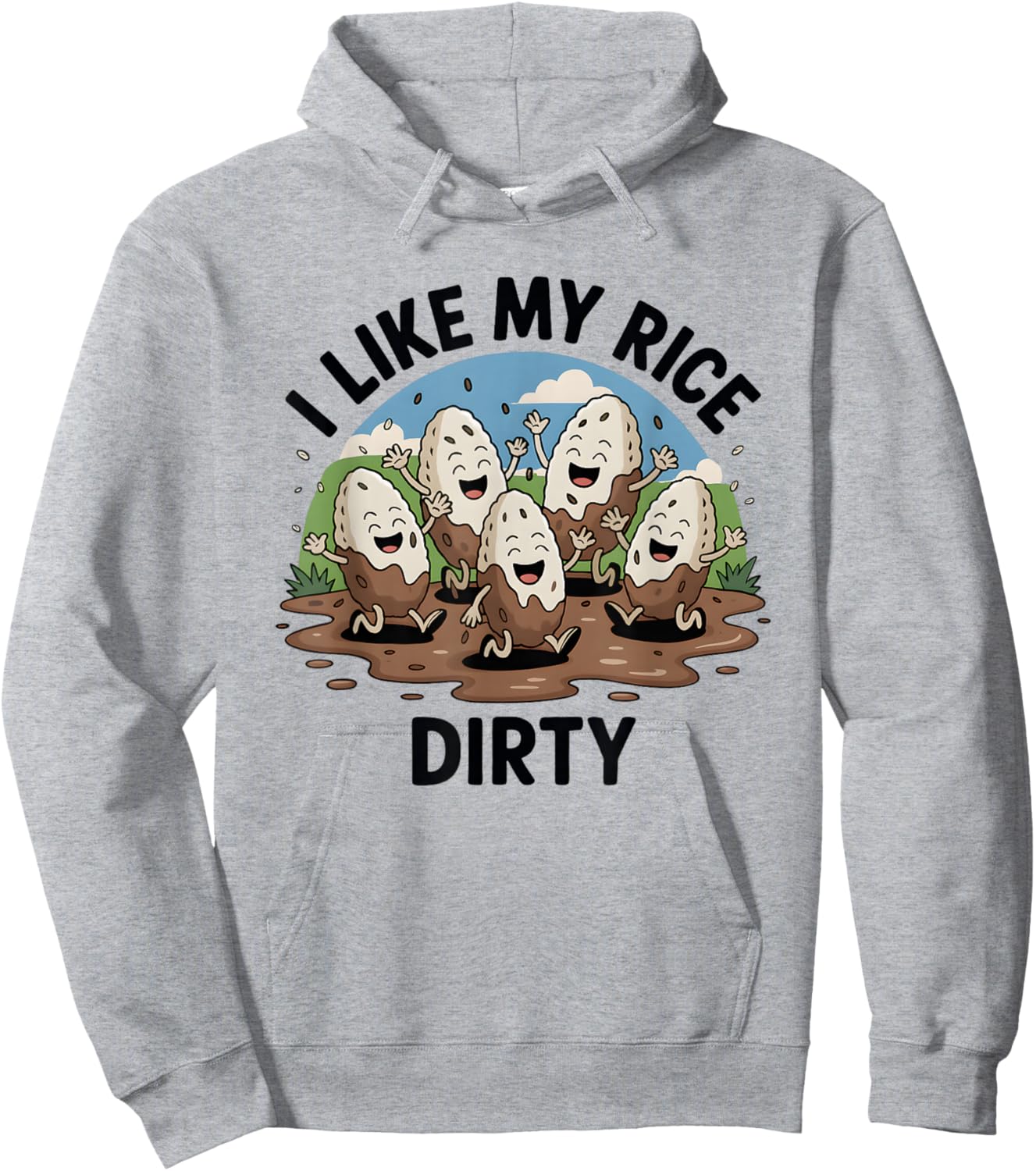 I Like My Rice Dirty Hoodie - Hoodie | Ash