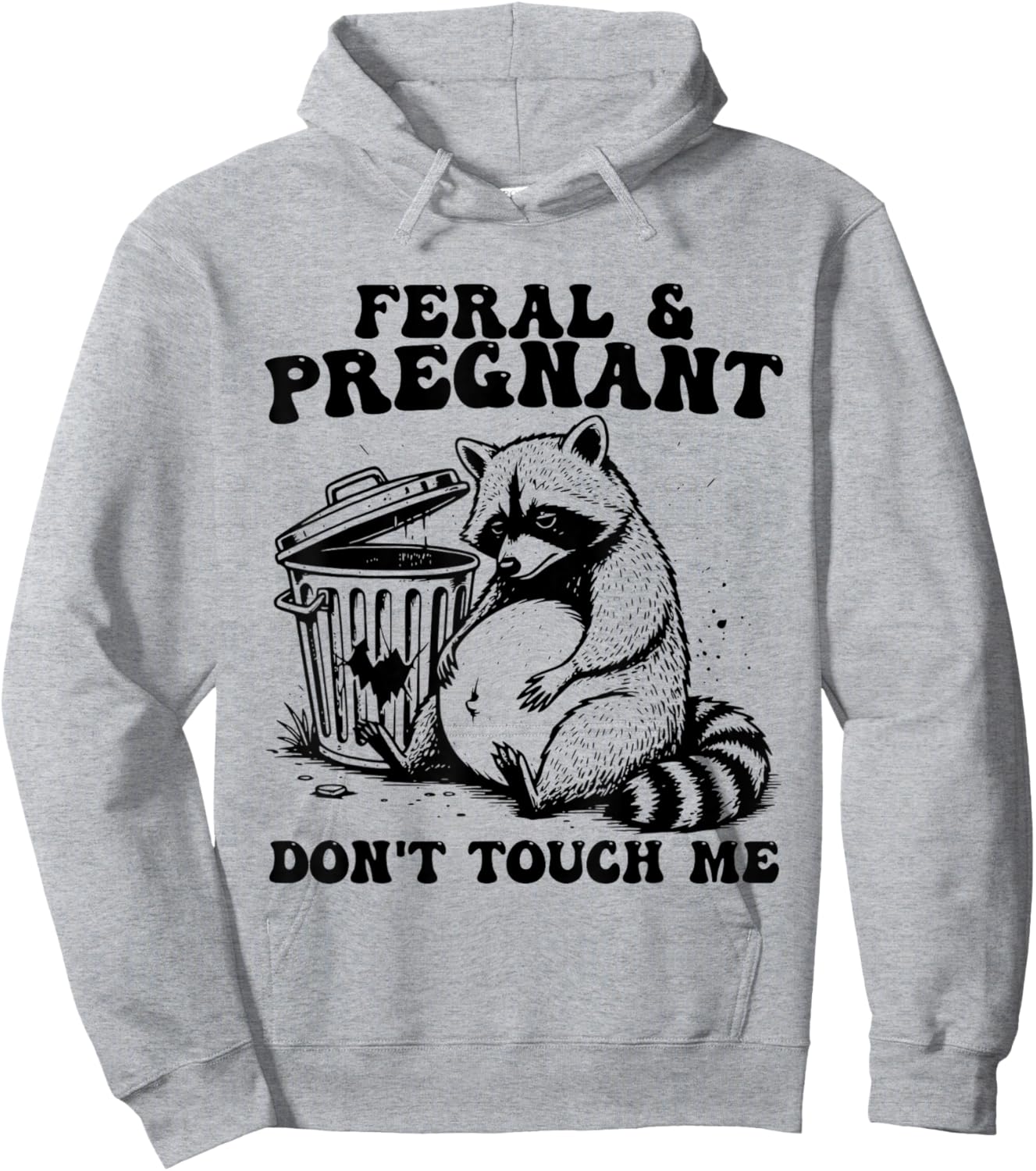 Feral and Pregnant Dont Touch Me Funny Pregnancy Humor Meme Hoodie - Hoodie | Ash